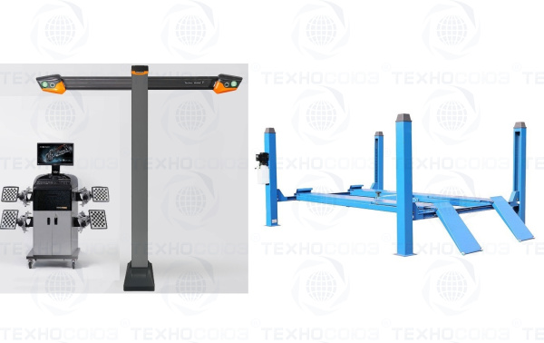 TS5.5D-4L Подъемник 4-хст. г/п 5,5 т, 380 V с траверсой 2,0+T 7202 TAB Стенд сход-развал 3D Техно Ве